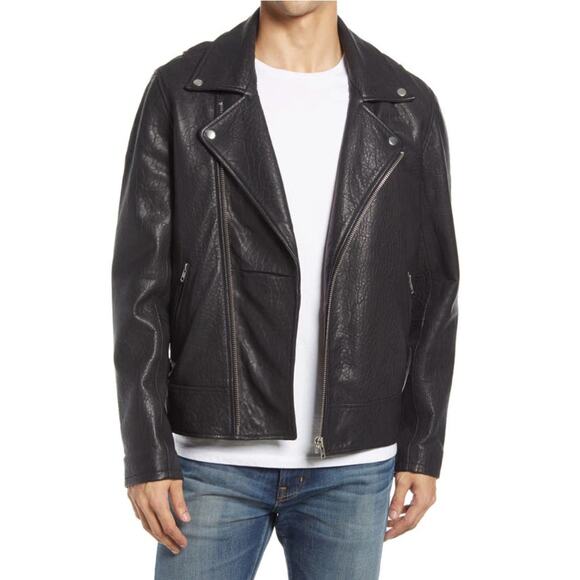 Blank NYC Other - BlankNYC 100% Lambskin Double Down Black Leather Moto Jacket Size Large NWT